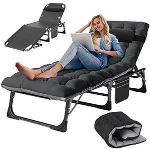 Slsy Folding Lounge Chairs Outdoor, Adjustable Sleeping Cot Chair, Portable Folding Bed Cot Chaise Lounge Chairs for Outside Beach Lawn Camping Pool Sun Tanning Slsy Folding Lounge Chairs Outdoor, Adjustable Sleeping Cot Chair, Portable Folding Bed Cot Chaise Lounge Chairs for Outside Beach Lawn Camping Pool Sun Tanning