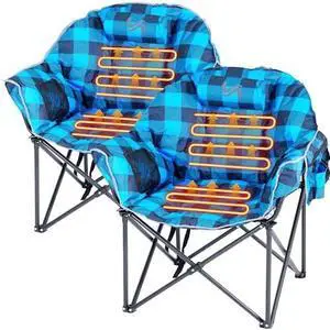 Slsy Oversized Heated Camping Chairs 2-Pack, Portable Foldable Moon Chairs with Back & Seat Heating, 3 Adjustable Heat Levels, Heavy-Duty Lawn Chairs for Outdoor, Patio, Picnic & Lounge Slsy Oversized Heated Camping Chairs 2-Pack, Portable Foldable Moon Chairs with Back & Seat Heating, 3 Adjustable Heat Levels, Heavy-Duty Lawn Chairs for Outdoor, Patio, Picnic & Lounge