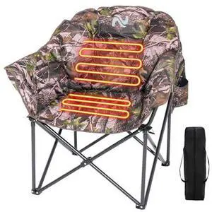Slsy Oversized Heated Camping Chair Heats Back and Seat, Heated Portable Camp Chair with 3 Heat Levels, Heavy Duty Heated Moon Chair for Lawn, Outdoor, Picnic, Lounge Patio Slsy Oversized Heated Camping Chair Heats Back and Seat, Heated Portable Camp Chair with 3 Heat Levels, Heavy Duty Heated Moon Chair for Lawn, Outdoor, Picnic, Lounge Patio