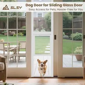 Slsy Dog Door for Sliding Glass Doors, Adjustable 74.8" to 80.7", No-Cut Easy Install, Insert Lockable Pet Sliding Doggy Door,S Slsy Dog Door for Sliding Glass Doors, Adjustable 74.8" to 80.7", No-Cut Easy Install, Insert Lockable Pet Sliding Doggy Door,S
