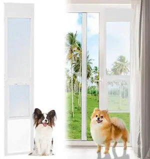 Slsy Dog Door for Sliding Glass Doors, Adjustable 74.8" to 80.7", No-Cut Easy Install, Insert Lockable Pet Sliding Doggy Door Slsy Dog Door for Sliding Glass Doors, Adjustable 74.8" to 80.7", No-Cut Easy Install, Insert Lockable Pet Sliding Doggy Door