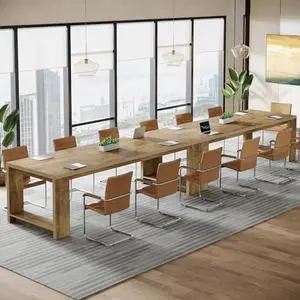 Tribesigns Large Conference Table for 6-8, 87-Inch Rectangular Meeting Table, Farmhouse Seminar Boardroom Desk for Office Conference Room (2, Natural) Tribesigns Large Conference Table for 6-8, 87-Inch Rectangular Meeting Table, Farmhouse Seminar Boardroom Desk for Office Conference Room (2, Natural)