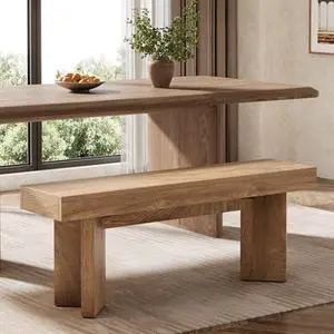 Tribesigns Farmhouse Wooden Dining Bench, 47" Indoor Entryway Bench with Sturdy Frame for Dining Room, Livingroom, Hallway, End of Bed (Rustic Brown) Tribesigns Farmhouse Wooden Dining Bench, 47" Indoor Entryway Bench with Sturdy Frame for Dining Room, Livingroom, Hallway, End of Bed (Rustic Brown)