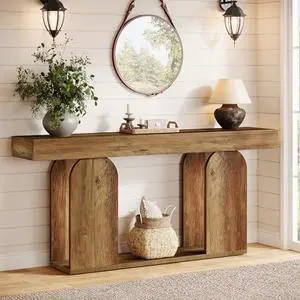 Tribesigns 70.9-Inch Extra Long Farmhouse Console Table, 2-Tier Wooden Entryway Console with Storage Shelf, Sofa Table Behind Couch for Hallway, Living Room, Entrance, Vintage Brown Tribesigns 70.9-Inch Extra Long Farmhouse Console Table, 2-Tier Wooden Entryway Console with Storage Shelf, Sofa Table Behind Couch for Hallway, Living Room, Entrance, Vintage Brown