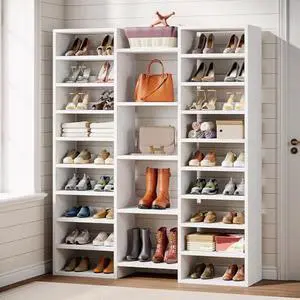 Tribesigns 14 Tiers Tall Shoe Rack, Large Freestanding Shoe Shelf Organizer with Open Shelves, 46 Pairs Wide Wooden Shoe Cabinet for Closet, Entryway, Bedroom, White Tribesigns 14 Tiers Tall Shoe Rack, Large Freestanding Shoe Shelf Organizer with Open Shelves, 46 Pairs Wide Wooden Shoe Cabinet for Closet, Entryway, Bedroom, White