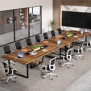 Tribesigns 8FT Large Conference Table for 10 People, Industrial 94.5-Inch Meeting Table with Two Grommets, Rectangular Podcast Training Table for Home Office, Studio, Business, 2 PCS Tribesigns 8FT Large Conference Table for 10 People, Industrial 94.5-Inch Meeting Table with Two Grommets, Rectangular Podcast Training Table for Home Office, Studio, Business, 2 PCS