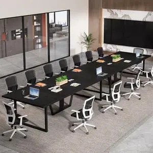 Tribesigns 8FT Large Conference Table for 10 People, Industrial 94.5-Inch Meeting Table with Two Grommets, Rectangular Podcast Training Table for Home Office, Studio, Business, 2 PCS Tribesigns 8FT Large Conference Table for 10 People, Industrial 94.5-Inch Meeting Table with Two Grommets, Rectangular Podcast Training Table for Home Office, Studio, Business, 2 PCS
