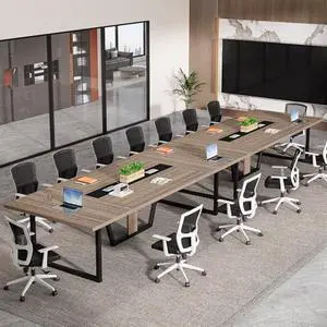 Tribesigns 8FT Large Conference Table for 10 People, Industrial 94.5-Inch Meeting Table with Two Grommets, Rectangular Podcast Training Table for Home Office, Studio, Business, 2 PCS Tribesigns 8FT Large Conference Table for 10 People, Industrial 94.5-Inch Meeting Table with Two Grommets, Rectangular Podcast Training Table for Home Office, Studio, Business, 2 PCS