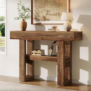 Tribesigns 41.34" Console Table, Rustic Entryway Table with 2-Tier Storage, Narrow Sofa Furniture for Foyer, Living Room, Entrance, Hallway, Brown Tribesigns 41.34" Console Table, Rustic Entryway Table with 2-Tier Storage, Narrow Sofa Furniture for Foyer, Living Room, Entrance, Hallway, Brown