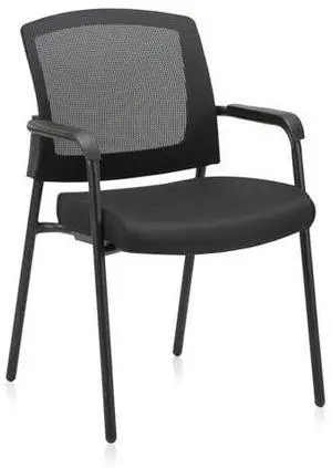 CLATINA Office Reception Guest Chair Mesh Back Stacking with Ergonomic Lumbar Support and Thickened Seat Cushion for Waiting Conference Room Black CLATINA Office Reception Guest Chair Mesh Back Stacking with Ergonomic Lumbar Support and Thickened Seat Cushion for Waiting Conference Room Black
