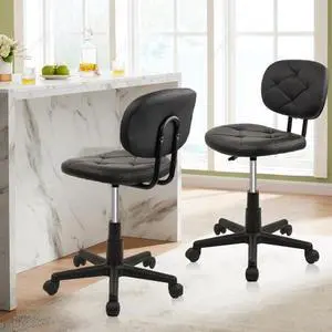 KLASIKA Rolling Stool Chair with Backrest Leather Swivel Salon Spa Stools, Adjustable Height Work Garage Chairs for Home Bar Desk Computer, 2PK KLASIKA Rolling Stool Chair with Backrest Leather Swivel Salon Spa Stools, Adjustable Height Work Garage Chairs for Home Bar Desk Computer, 2PK