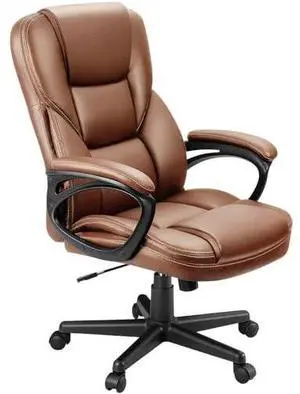 Furmax Office Executive Chair High Back Adjustable Managerial Home Desk Chair, Swivel Computer PU Leather Chair with Lumbar Support (1, Light Brown) Furmax Office Executive Chair High Back Adjustable Managerial Home Desk Chair, Swivel Computer PU Leather Chair with Lumbar Support (1, Light Brown)