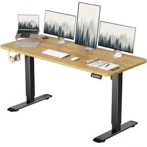 Furmax Electric Height Adjustable Standing Desk Large 55 x 24 Inches Sit Stand Up Desk Home Office Computer Desk Memory Preset with T-Shaped Metal Bracket, Maple Furmax Electric Height Adjustable Standing Desk Large 55 x 24 Inches Sit Stand Up Desk Home Office Computer Desk Memory Preset with T-Shaped Metal Bracket, Maple