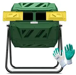 Compost Tumbler Bin Composter Dual Chamber 43 Gallon (Bundled with Pearson's Gardening Gloves) Compost Tumbler Bin Composter Dual Chamber 43 Gallon (Bundled with Pearson's Gardening Gloves)