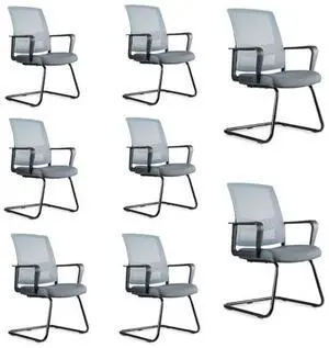CLATINA Office Guest Chair with Adjustable Lumbar Support and Mesh Back Computer Chairs with Sled Base Desk Chair no Wheels for Reception Conference Room Waiting Guest Study Room Gray 8PK CLATINA Office Guest Chair with Adjustable Lumbar Support and Mesh Back Computer Chairs with Sled Base Desk Chair no Wheels for Reception Conference Room Waiting Guest Study Room Gray 8PK