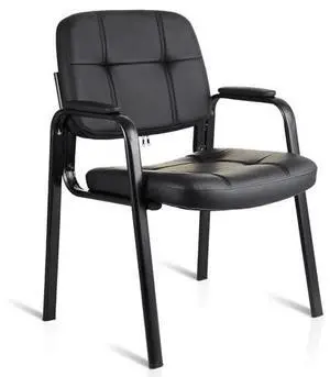 CLATINA Reception Chair No Wheels, Leather Guest Conference Room Chair with Padded Arms, Comfy Waiting Room Chair, Computer Desk Chair for Office, Home, Break Room, School, Meeting, Black CLATINA Reception Chair No Wheels, Leather Guest Conference Room Chair with Padded Arms, Comfy Waiting Room Chair, Computer Desk Chair for Office, Home, Break Room, School, Meeting, Black