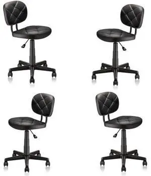 KLASIKA Rolling Stool Chair with PU Leather Backrest and Adjustable Height for Computer Home Standing Desk 4 Pack KLASIKA Rolling Stool Chair with PU Leather Backrest and Adjustable Height for Computer Home Standing Desk 4 Pack