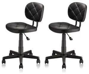 KLASIKA Rolling Stool Chair with PU Leather Backrest and Adjustable Height for Computer Home Standing Desk 2 Pack KLASIKA Rolling Stool Chair with PU Leather Backrest and Adjustable Height for Computer Home Standing Desk 2 Pack