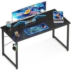 Casaottima 48 Inch Small Computer Desk for Home Office, Study Writing Table for Small Spaces, Simple Modern Desk with Headphone Hooks, Black Casaottima 48 Inch Small Computer Desk for Home Office, Study Writing Table for Small Spaces, Simple Modern Desk with Headphone Hooks, Black
