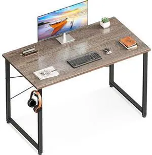 Casaottima 40 Inch Small Computer Desk for Home Office, Study Writing Table for Small Spaces, Simple Modern Desk with Headphone Hooks, Grey Oak Casaottima 40 Inch Small Computer Desk for Home Office, Study Writing Table for Small Spaces, Simple Modern Desk with Headphone Hooks, Grey Oak