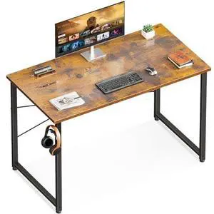 Casaottima 40 Inch Small Computer Desk for Home Office, Study Writing Table for Small Spaces, Simple Modern Desk with Headphone Hooks, Vintage Casaottima 40 Inch Small Computer Desk for Home Office, Study Writing Table for Small Spaces, Simple Modern Desk with Headphone Hooks, Vintage