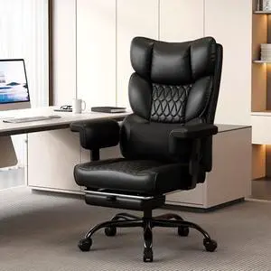 Misolant Big and Tall Office Chair with Footrest, High Back Executive Desk Chair with Adjustable Lift Armrest, 155°ReclineLumbar Support Pillow, Faux Leather Gaming Chairs for Home or Office Black Misolant Big and Tall Office Chair with Footrest, High Back Executive Desk Chair with Adjustable Lift Armrest, 155°ReclineLumbar Support Pillow, Faux Leather Gaming Chairs for Home or Office Black