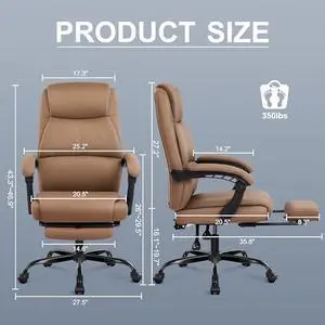Misolant Big and Tall Office Chair with Footrest, High Back Desk Chair with Linkage Armrest, 90-155° Recline Executive Computer Chairs with Adjustable Height for Home Misolant Big and Tall Office Chair with Footrest, High Back Desk Chair with Linkage Armrest, 90-155° Recline Executive Computer Chairs with Adjustable Height for Home