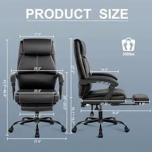 Misolant Big and Tall Office Chair with Footrest, High Back Desk Chair with Linkage Armrest, 90-155° Recline Executive Computer Chairs with Adjustable Height for Home Misolant Big and Tall Office Chair with Footrest, High Back Desk Chair with Linkage Armrest, 90-155° Recline Executive Computer Chairs with Adjustable Height for Home