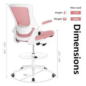 Misolant Tall Office Chair, Drafting Chair for Standing Desk, High Office Chair with Adjustable Lumbar Support, Flip-up Arm and Footrest Ring, Tall Drafting Chair for Bar Height Desk Misolant Tall Office Chair, Drafting Chair for Standing Desk, High Office Chair with Adjustable Lumbar Support, Flip-up Arm and Footrest Ring, Tall Drafting Chair for Bar Height Desk