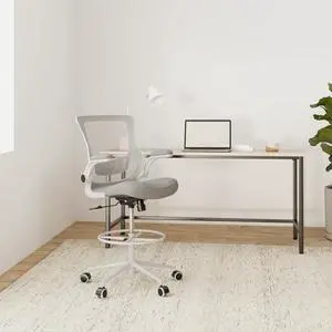 Misolant Tall Office Chair, Drafting Chair for Standing Desk, High Office Chair with Adjustable Lumbar Support, Flip-up Arm and Footrest Ring, Tall Drafting Chair for Bar Height Desk Misolant Tall Office Chair, Drafting Chair for Standing Desk, High Office Chair with Adjustable Lumbar Support, Flip-up Arm and Footrest Ring, Tall Drafting Chair for Bar Height Desk