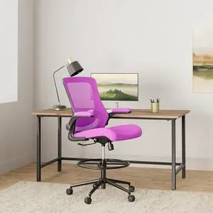 Misolant Tall Office Chair, Drafting Chair for Standing Desk, High Office Chair with Adjustable Lumbar Support, Flip-up Arm and Footrest Ring, Tall Drafting Chair for Bar Height Desk Misolant Tall Office Chair, Drafting Chair for Standing Desk, High Office Chair with Adjustable Lumbar Support, Flip-up Arm and Footrest Ring, Tall Drafting Chair for Bar Height Desk