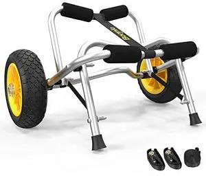 Bonnlo Kayak Cart Canoe Dolly Fishing Kayak Accessories Carrier Foldable Paddle Board Trolley Boat Trailer Transport with NO-Flat Airless Tires Wheels and 2 Ratchet Straps Bonnlo Kayak Cart Canoe Dolly Fishing Kayak Accessories Carrier Foldable Paddle Board Trolley Boat Trailer Transport with NO-Flat Airless Tires Wheels and 2 Ratchet Straps