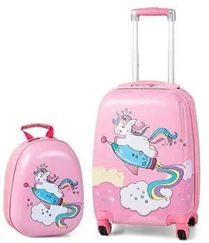 BABY JOY 2 PC Kids Carry On Luggage Set, 18" Toddler Trolley Case & 12" Backpack with Hard Shell & Rolling Wheel Design, Kids Suitcase for Boys Girls (Pony) BABY JOY 2 PC Kids Carry On Luggage Set, 18" Toddler Trolley Case & 12" Backpack with Hard Shell & Rolling Wheel Design, Kids Suitcase for Boys Girls (Pony)