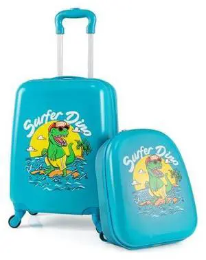 BABY JOY 2 PCS Kids Luggage, 16 Carry-on Hardshell Suitcase with Wheels & Hardside Backpack for Boys Girls, Airline-Approved Toddler Travel Luggage Set (Dinosaur) BABY JOY 2 PCS Kids Luggage, 16 Carry-on Hardshell Suitcase with Wheels & Hardside Backpack for Boys Girls, Airline-Approved Toddler Travel Luggage Set (Dinosaur)