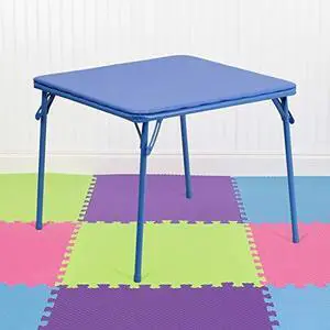EMMA + OLIVER Kids Blue Folding Table Daycare Classroom EMMA + OLIVER Kids Blue Folding Table Daycare Classroom