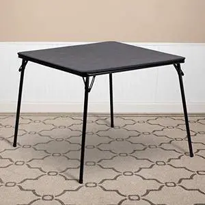 EMMA + OLIVER 33.5" Square Multipurpose Folding Card Table for 4 Players, Portable Square Folding Table with Padded Vinyl Top, Black EMMA + OLIVER 33.5" Square Multipurpose Folding Card Table for 4 Players, Portable Square Folding Table with Padded Vinyl Top, Black