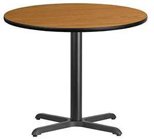 EMMA + OLIVER 36" RD Natural Laminate Table Top with 30"x30" Base EMMA + OLIVER 36" RD Natural Laminate Table Top with 30"x30" Base