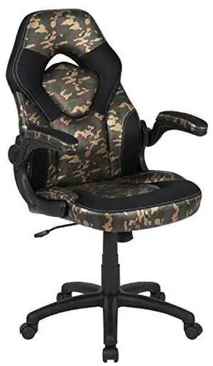 BizChair Gaming Racing PC Chair with Flip-up Arms, Camouflage/Black LeatherSoft BizChair Gaming Racing PC Chair with Flip-up Arms, Camouflage/Black LeatherSoft
