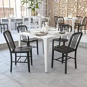BizChair 2 Pack Black Metal Indoor-Outdoor Chair - Kitchen Chair - Restaurant Seating BizChair 2 Pack Black Metal Indoor-Outdoor Chair - Kitchen Chair - Restaurant Seating