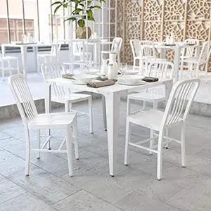 BizChair 2 Pack White Metal Indoor-Outdoor Chair - Kitchen Chair - Restaurant Seating BizChair 2 Pack White Metal Indoor-Outdoor Chair - Kitchen Chair - Restaurant Seating