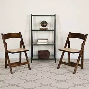 EMMA + OLIVER 2 Pack Fruitwood Wood Folding Chair with Vinyl Padded Seat EMMA + OLIVER 2 Pack Fruitwood Wood Folding Chair with Vinyl Padded Seat