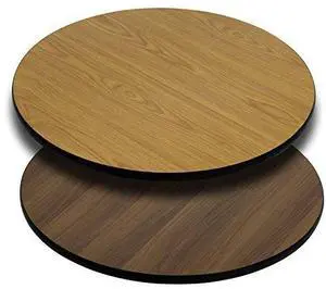 EMMA + OLIVER 42" Round Natural/Walnut Reversible Laminate Table Top EMMA + OLIVER 42" Round Natural/Walnut Reversible Laminate Table Top