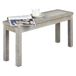 VINGLI Outdoor Wooden Bench, 40 Porch Bench Outdoor Backless Garden Bench, Small Outdoor Bench for Deck Patio Entryway (Grey, 40in) VINGLI Outdoor Wooden Bench, 40 Porch Bench Outdoor Backless Garden Bench, Small Outdoor Bench for Deck Patio Entryway (Grey, 40in)