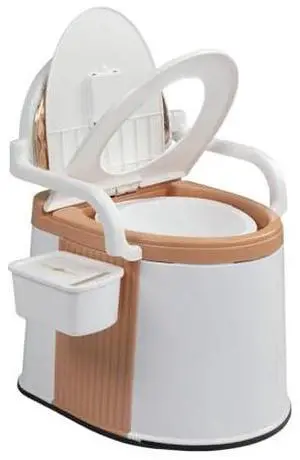 VINGLI Portable Toilet | Back & Handrail Design Commode with 5 Gallon Bucket Inner, Camping RV Toilet for Adult, Kids, Home, Boat, Van, Travel, Orange VINGLI Portable Toilet | Back & Handrail Design Commode with 5 Gallon Bucket Inner, Camping RV Toilet for Adult, Kids, Home, Boat, Van, Travel, Orange