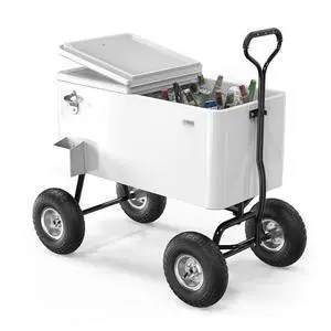 VINGLI 80 Quart Wagon Rolling Cooler Ice Chest, w/Long Handle and 10" Wheels, Portable Beach Patio Party Bar Cold Drink Beverage, Outdoor Park Cart on Wheels VINGLI 80 Quart Wagon Rolling Cooler Ice Chest, w/Long Handle and 10" Wheels, Portable Beach Patio Party Bar Cold Drink Beverage, Outdoor Park Cart on Wheels