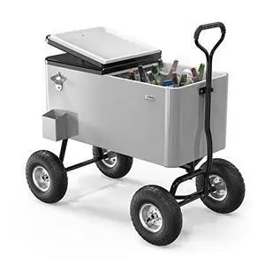 VINGLI 80 Quart Wagon Rolling Cooler Ice Chest, w/Long Handle and 10" Wheels, Portable Beach Patio Party Bar Cold Drink Beverage, Outdoor Park Cart on Wheels VINGLI 80 Quart Wagon Rolling Cooler Ice Chest, w/Long Handle and 10" Wheels, Portable Beach Patio Party Bar Cold Drink Beverage, Outdoor Park Cart on Wheels