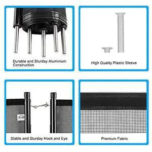 VINGLI Pool Fence 4Ft x 48FtSwimming Pool Fence in Ground Pool Safety Fencing, Black VINGLI Pool Fence 4Ft x 48FtSwimming Pool Fence in Ground Pool Safety Fencing, Black