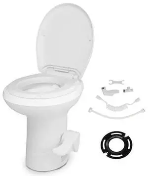 VINGLI RV Toilet, Gravity Flush Toilet with Foot Pedal Flush, Standard Height Gravity Camper Toilet For RVs, Trailers, and Outdoor Campers VINGLI RV Toilet, Gravity Flush Toilet with Foot Pedal Flush, Standard Height Gravity Camper Toilet For RVs, Trailers, and Outdoor Campers