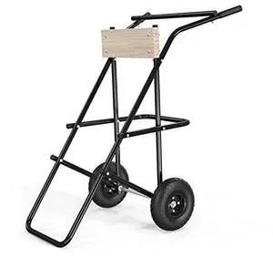 TUFFIOM Outboard Boat Motor Stand, Folding Engine Stand Carrier Cart w/2 Wheels, Boat Motor Dolly Support Stand 440lbs Capacity for Motor Storage Repair Maintenance TUFFIOM Outboard Boat Motor Stand, Folding Engine Stand Carrier Cart w/2 Wheels, Boat Motor Dolly Support Stand 440lbs Capacity for Motor Storage Repair Maintenance