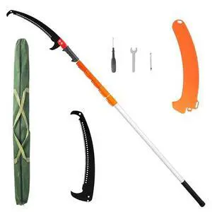 VINGLI 26ft Manual Extendable Tree Pruner Pole Saw, Long Tree Trimmer with Sharp Steel Blade, Aluminum Tree Cutter with 5-section for Pruning Palms and Shrubs VINGLI 26ft Manual Extendable Tree Pruner Pole Saw, Long Tree Trimmer with Sharp Steel Blade, Aluminum Tree Cutter with 5-section for Pruning Palms and Shrubs